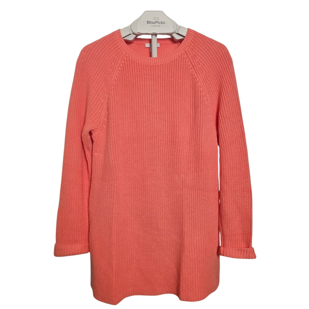 J.Jill Coral Lightweight Knit Sweater Tunic M Coastal Casual Spring Layer Womens